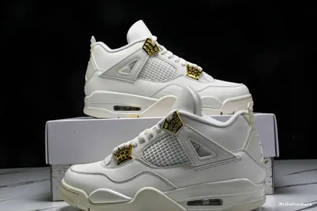 MaikeSneakers Gold Metallic Jordan 4 Retro AQ9129-170 0426